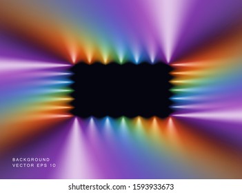 Luminous abstract bright rainbow light, frame, festival. Vector illustration of a spectrum of colors, background. A banner, a poster with a space for text.