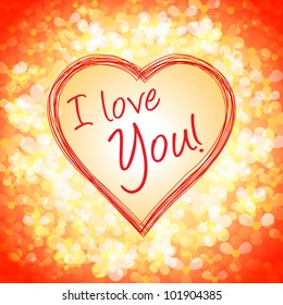 Luminous abstract floral heart