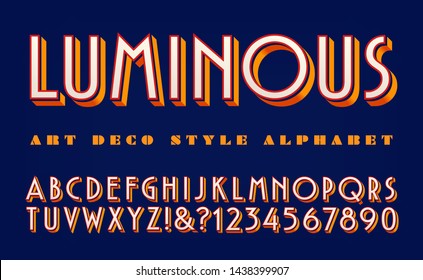 Luminous Art Deco Style Original Alphabet