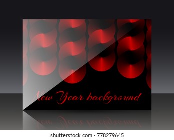 Luminous background of the brochure with red plates and a bright conical gradient on the black backdrop