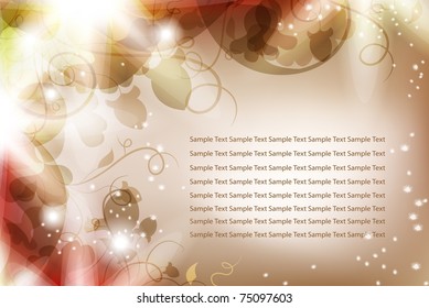 Luminous background with flowers and bright light. Beautiful harmonic colors. Place for Your text.