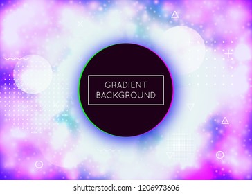 Luminous background with liquid neon shapes. Purple fluid. Fluorescent cover with bauhaus gradient. Graphic template for flyer, ui, magazine, poster, banner and app. Vibrant luminous background.