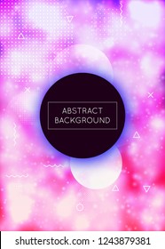 Luminous background with liquid neon shapes. Purple fluid. Fluorescent cover with gradient. Graphic template for book, annual, mobile interface, web app. Colorful luminous background.