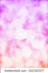 Luminous background with liquid neon shapes. Purple fluid. Fluorescent cover with bauhaus gradient. Graphic template for placard, presentation, banner, brochure. Bright luminous background.