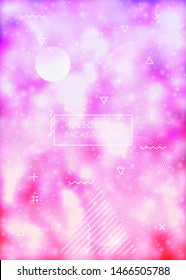 Luminous background with liquid neon shapes. Purple fluid. Fluorescent cover with bauhaus gradient. Graphic template for book, annual, mobile interface, web app. Magic luminous background.