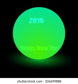 Luminous ball with new year greetings