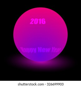 Luminous ball with new year greetings