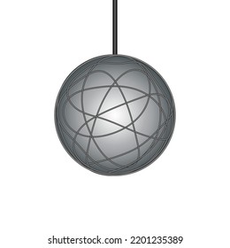 Una bola luminosa de alambre de diseño moderno. Ilustración vectorial.