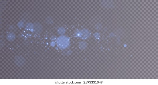 A luminous blue bokeh effect on a light background that creates a futuristic, magical and dreamy atmosphere. Sparkling particles of light resemble a cosmic or fantastic flow of energy.