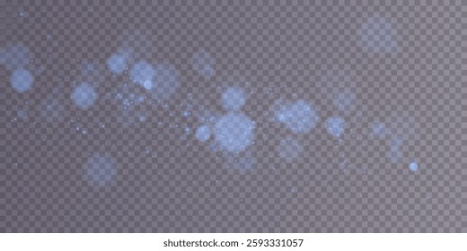 A luminous blue bokeh effect on a light background that creates a futuristic, magical and dreamy atmosphere. Sparkling particles of light resemble a cosmic or fantastic flow of energy.