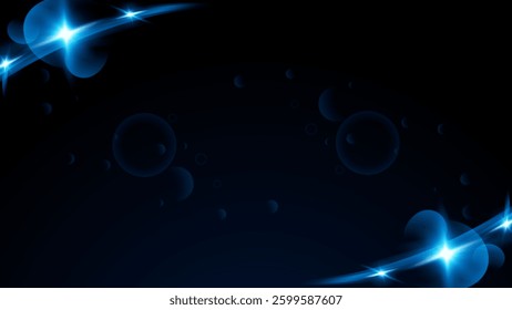 Luminous Blue Glitter Texture with Twinkling Sparkles and Glowing Light Particles for Luxury