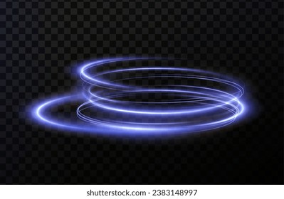  Luminous blue lines png of speed. Light glowing effect png. Abstract motion lines. Light trail wave, fire path trace line, car lights, optic fiber and incandescence curve twirl