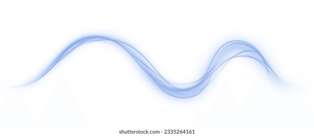 Luminous blue lines of speed. Light glowing effect . Abstract motion lines. White background isolated Light trail wave, fire path trace line, car lights, optic fiber and incandescence curve twirl.