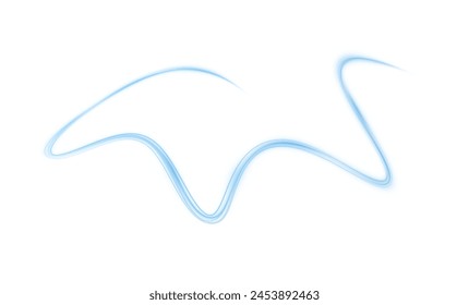 Luminous blue lines of speed. Light glowing effect . Abstract motion lines. White background isolated Light trail wave, fire path trace line, car lights, optic fiber and incandescence curve twirl.	
