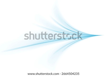 Luminous blue lines of speed. Light glowing effect . Abstract motion lines. White background isolated Light trail wave, fire path trace line, car lights, optic fiber and incandescence curve twirl.
