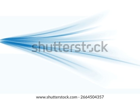Luminous blue lines of speed. Light glowing effect . Abstract motion lines. White background isolated Light trail wave, fire path trace line, car lights, optic fiber and incandescence curve twirl.
