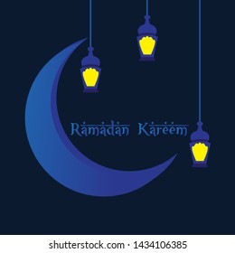 Luminous Blue Moon Ramadan Kareem