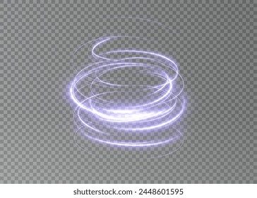 Luminous blue twirl lines png of speed. Light podium glowing effect png. Abstract motion lines. Collection of futuristic hud podiums or portals blue or neon HUD PNG.	