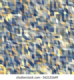 Luminous blue and white geometric vector seamless pattern. Grid mosaic background with repeating triangles. Abstract stylish modern pattern design with square and triangle tiles. Textile print, cover.