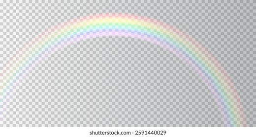 A luminous, blurred rainbow arc with soft pastel colors on a transparent background. This ethereal, weightless element adds a magical and fantasy-like feel to any creative composition.
