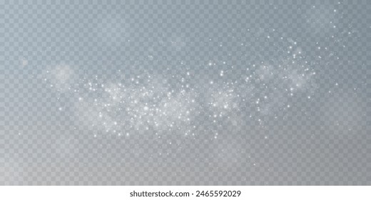 Bokeh luminoso, brillando suavemente con luz blanca. Luz abstracta brillante luces. Efecto bokeh brillante aislado sobre fondo transparente claro. Fondo de Navidades hecho de polvo brillante.	