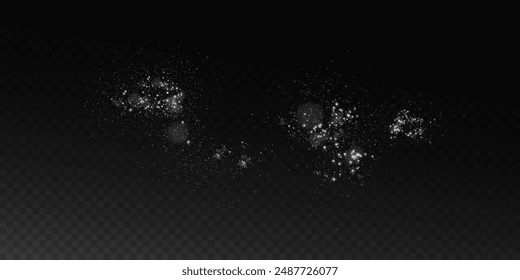 Bokeh luminoso, brillando suavemente con luz blanca. Luz abstracta brillante luces. Efecto bokeh brillante aislado sobre fondo oscuro. Fondo de Navidades hecho de polvo brillante.	