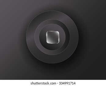 luminous button on the gray background