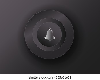 luminous button on the gray background