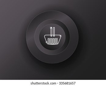 luminous button on the gray background