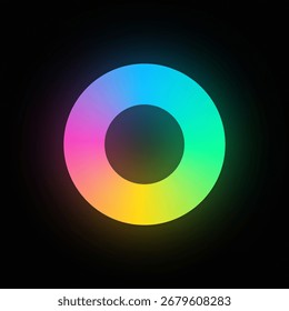 espectro de cores circular luminoso no fundo preto