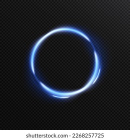 Luminous circular frame with light circle effect. Abstract circular background with luminous ornament. Place for your post web design game link. Abstract neon background. glowing swirling. 
