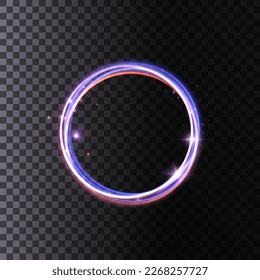Luminous circular frame with light circle effect. Abstract circular background with luminous ornament. Place for your post web design game link. Abstract neon background. glowing swirling. 