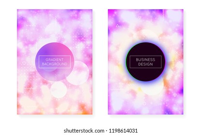 Luminous cover with liquid neon shapes. Purple fluid. Fluorescent background with bauhaus gradient. Graphic template for flyer, ui, magazine, poster, banner and app. Lucid luminous cover.