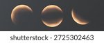 Luminous crescent phases and eclipses on a transparent background. Vector light overlay for compositing, user interface, game effects, and light overlays.