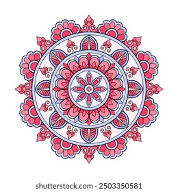 Luminous decorative of colour mandala coloring book page. Easy Mandala Coloring Book Pages for Adults to Relax, Experiences Give Relief. Resizeable Vector File.