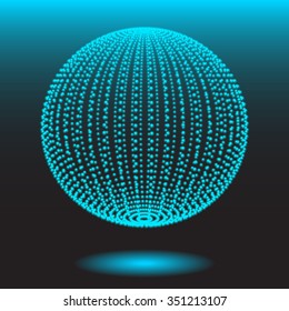 Luminous dotted globe  - vector illustration 