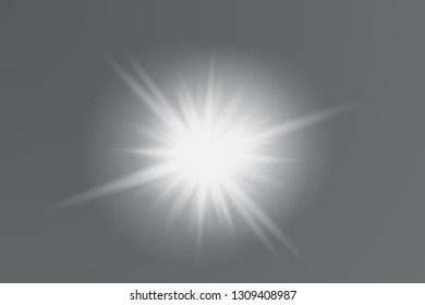 Luminous ellements. Rays of the sun. Bright stars. Vector illustration of glowing lens Vector illustration of glowing lens