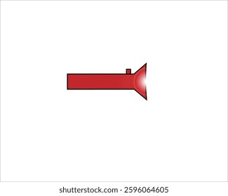 Luminous flashlight On a white background