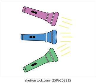 Luminous flashlight On a white background