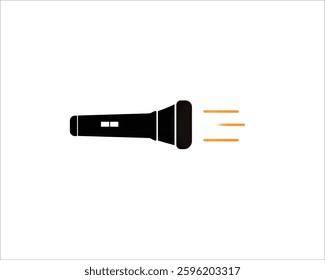 Luminous flashlight On a white background