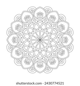 Luminous Floral Creativity Mandala Coloring Book Page for kdp Book Interior. Peaceful Petals, Ability to Relax, Brain Experiences, Harmonious Haven, Peaceful Portraits, mandala design.