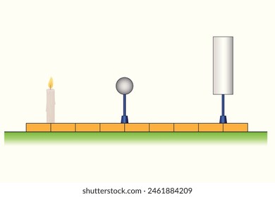 Flujo luminoso. Luz y sombra. Experimento de luz y sombra. Fuente de luz y cortina. Sombra completa y parcial. Intensidad de luz. Física, ciencia, química, matemáticas.