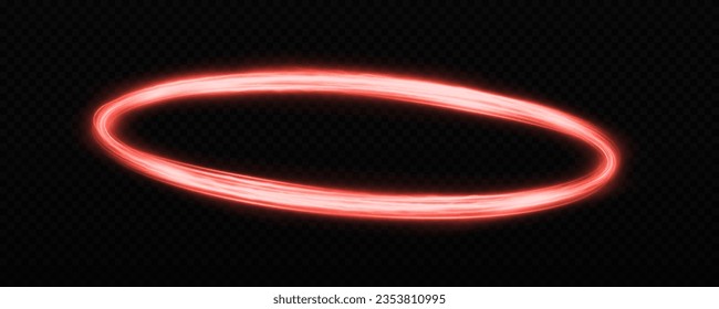 Luminous frame with lights effects. Shiny red oval. Luxury sparkling frame.
