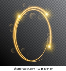 Luminous frame of sparkling trail of flying stars. Vector illustration