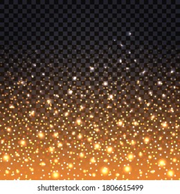 Fondo luminoso brillante con brillo claro, partículas y polvo de polvo de starpolvo. Fondo decorativo de Navidad con brillantes voladores. Ilustración del vector abstracto