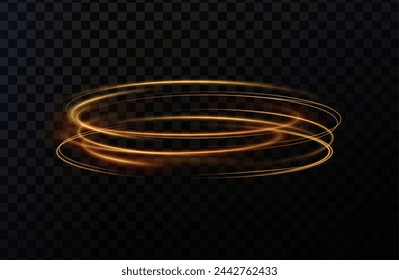 Luminous gold podium lines png of speed. Light glowing effect png. Abstract motion lines. Light trail wave, fire path trace line, car lights, optic fiber and incandescence curve twirl