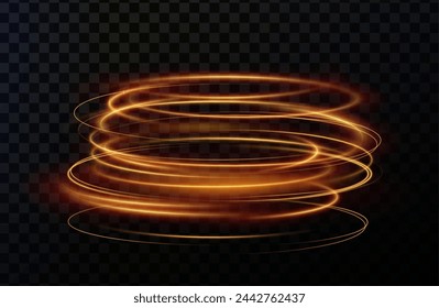 Luminous gold podium lines png of speed. Light glowing effect png. Abstract motion lines. Light trail wave, fire path trace line, car lights, optic fiber and incandescence curve twirl