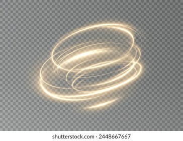 Luminous gold podium lines png of speed. Light glowing effect png. Abstract motion lines. Light trail wave, fire path trace line, car lights, optic fiber and incandescence curve twirl