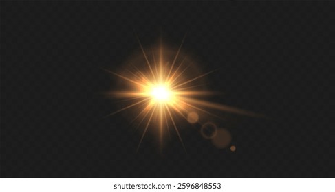 Luminous Gold Sparkles: A Collection of Delicate, Shimmering Light Flares Spreading Their Glow Across Space, Creating a Vision of Warmth, Celebration, and the Mystical Beauty of Starlit Brilliance