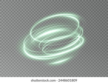 Luminous green podium lines png of speed. Light glowing effect png. Abstract motion lines. Light trail wave, fire path trace line, car lights, optic fiber and incandescence curve twirl